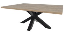 Tafel met zwarte kruispoot L180 x B128 x H73 cm Grey craft oak Tangara Groothandel voor de Kinderopvang Kinderdagverblijfinrichting